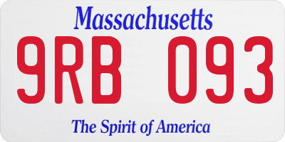MA license plate 9RB093