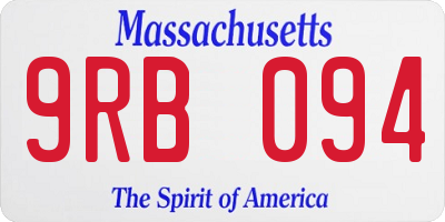 MA license plate 9RB094