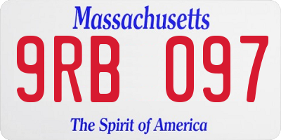MA license plate 9RB097