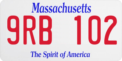 MA license plate 9RB102