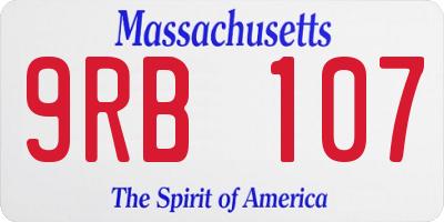 MA license plate 9RB107