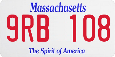 MA license plate 9RB108