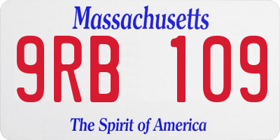 MA license plate 9RB109