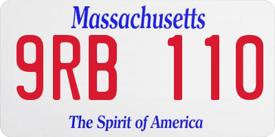 MA license plate 9RB110