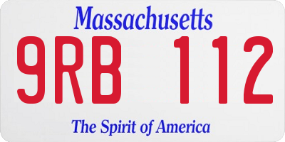 MA license plate 9RB112
