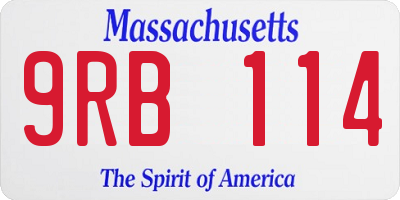 MA license plate 9RB114
