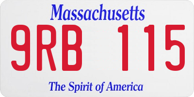 MA license plate 9RB115