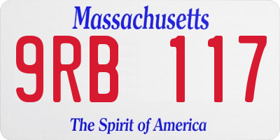 MA license plate 9RB117