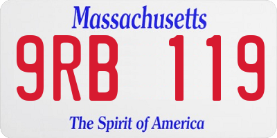 MA license plate 9RB119