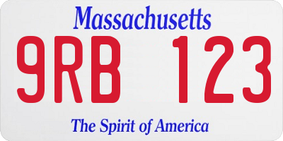 MA license plate 9RB123