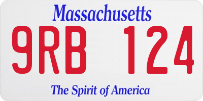 MA license plate 9RB124
