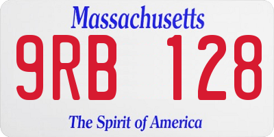 MA license plate 9RB128
