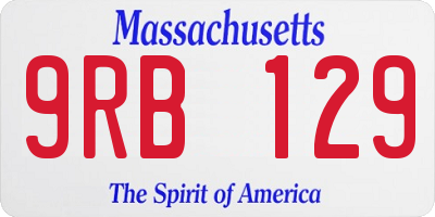 MA license plate 9RB129