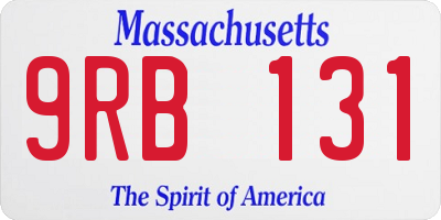MA license plate 9RB131