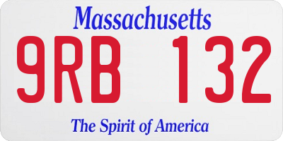 MA license plate 9RB132
