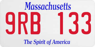 MA license plate 9RB133
