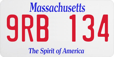 MA license plate 9RB134