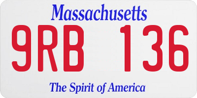 MA license plate 9RB136