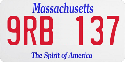 MA license plate 9RB137