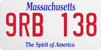 MA license plate 9RB138