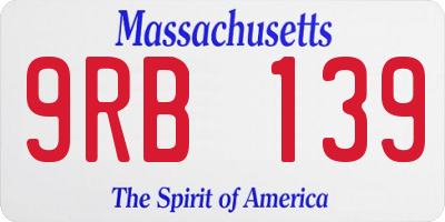 MA license plate 9RB139