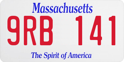 MA license plate 9RB141