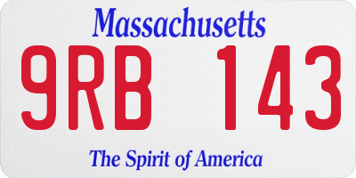 MA license plate 9RB143