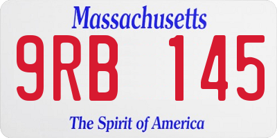 MA license plate 9RB145