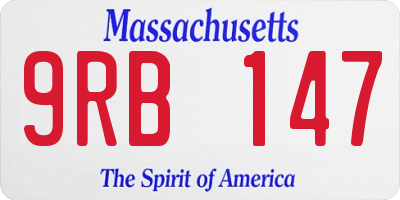 MA license plate 9RB147