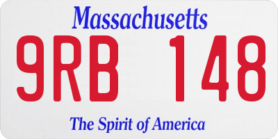 MA license plate 9RB148