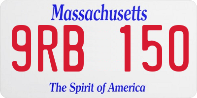 MA license plate 9RB150