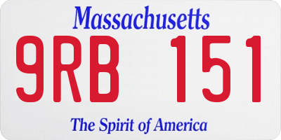 MA license plate 9RB151
