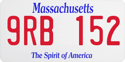 MA license plate 9RB152