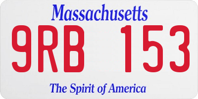 MA license plate 9RB153