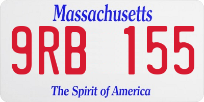 MA license plate 9RB155