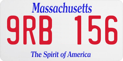 MA license plate 9RB156
