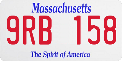 MA license plate 9RB158