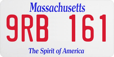 MA license plate 9RB161