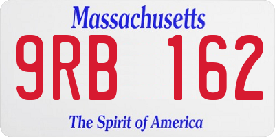 MA license plate 9RB162
