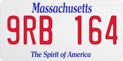 MA license plate 9RB164