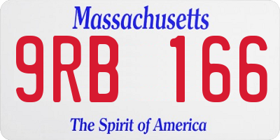 MA license plate 9RB166