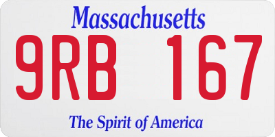 MA license plate 9RB167