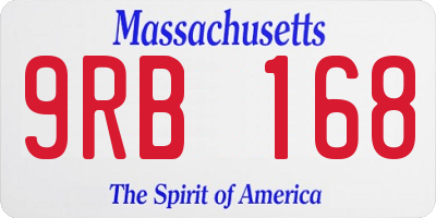 MA license plate 9RB168