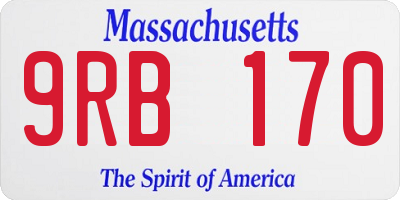 MA license plate 9RB170