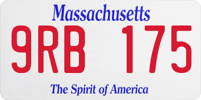 MA license plate 9RB175