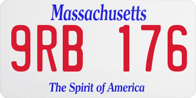 MA license plate 9RB176