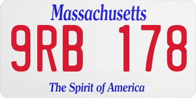 MA license plate 9RB178