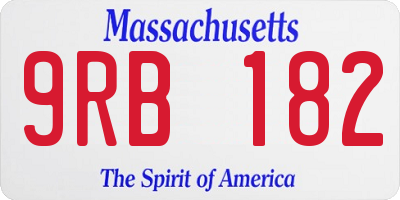 MA license plate 9RB182