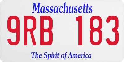 MA license plate 9RB183