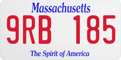 MA license plate 9RB185